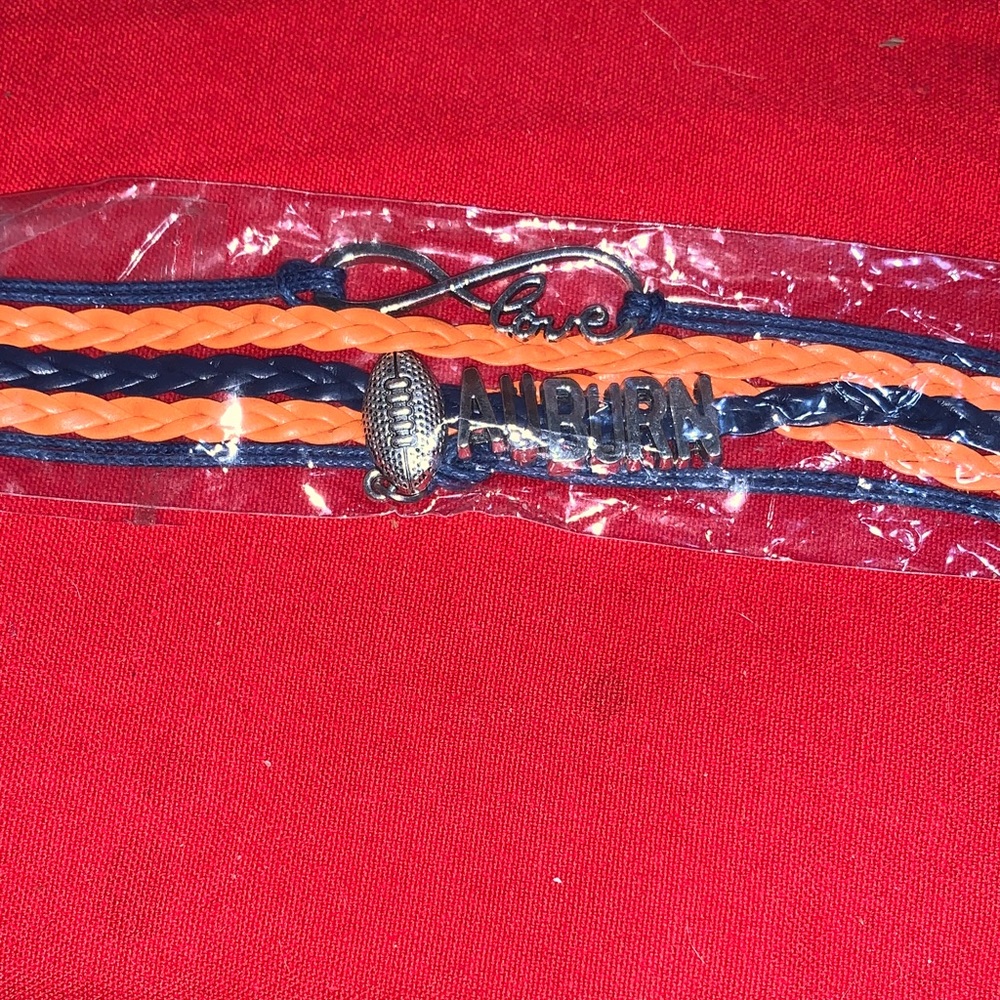 Auburn Football Braided Bracelet - Orange and Black